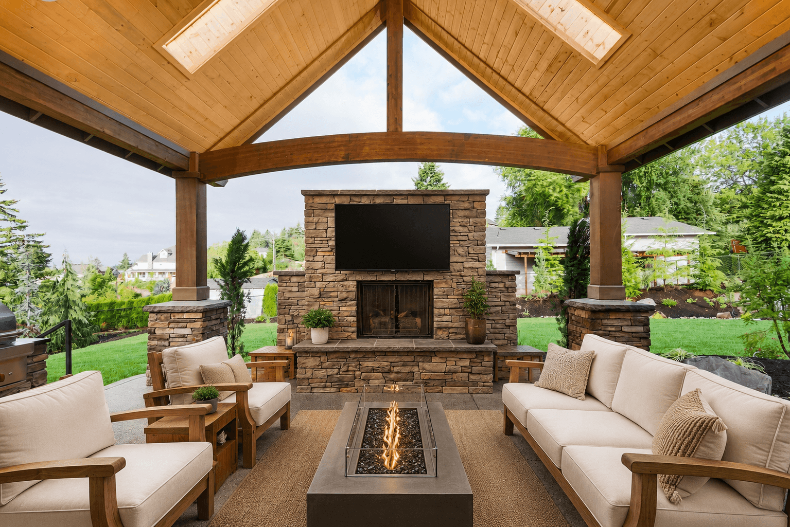 Patio furniture setup